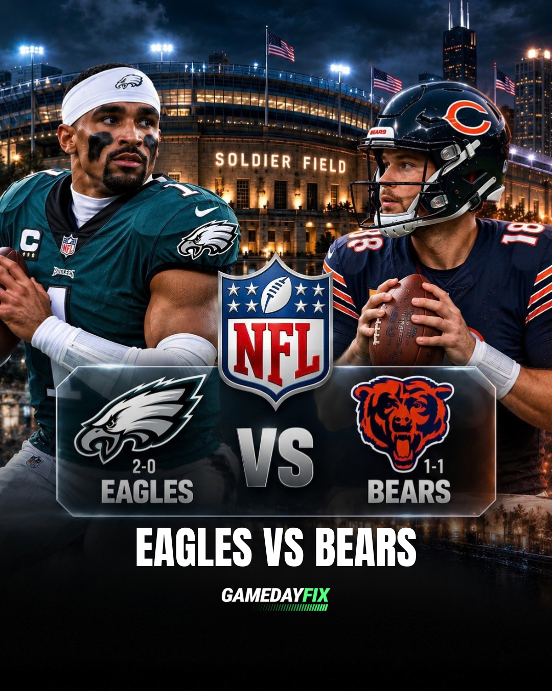 Eagles Put Perfect Start on the Line Against Bears on Monday Night Football