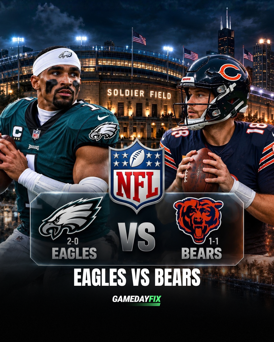 Eagles Put Perfect Start on the Line Against Bears on Monday Night Football